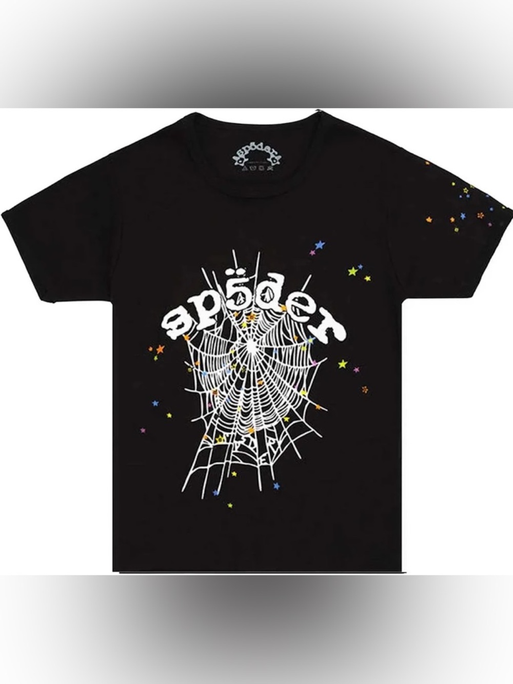 Sp5der Black White Star T-Shirt Size S New
